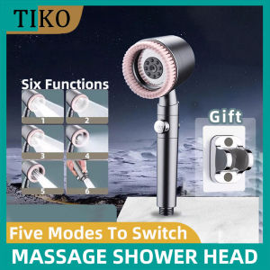 High Quality 5 Mode Shower Head Water Filter Adjustable High Pressure Shower Portable One Key Stop Shower Bathroom Accessories