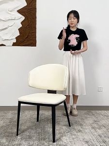 2 Chairs set - Nordic Design Extra solid Leather Leisure Chair /Lounge Chair /Hotel Style Dining Chair