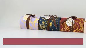 UMI Bronzing Jewelry Wedding Birthday Party Event Paper Candy Box With Ribbon Thank You Welcome Kotak Gula Majlis Kahwin