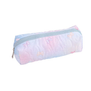 1PC Bowknot Print Pencil Case Creative Starry Sky Style Portable Zipper Desktop Stationery Storage Bag Cute Gift for Friends