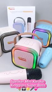 Speaker Bluetooth Mini Kingglass K-12 Led Super Bass Wirelles Mini Speaker Karaoke Colorful With Mic