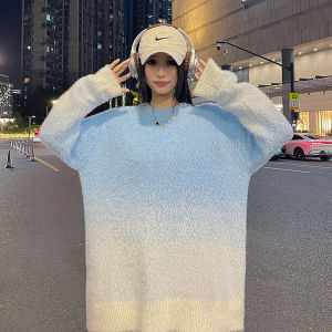 เสื้อสเวตเตอร์ถักคอปกกลมแบบลำลองสำหรับผู้ชาย ทรงหลวม ขนกระต่าย ปกติ ฤดูใบไม้ร่วง/ฤดูหนาว เสื้อคลุมกันหนาว แฟชั่นสำหรับคู่รัก