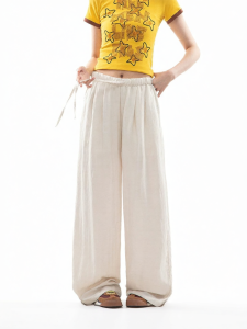 CHANT2nd | Lyalcel Tencel Linen Summer Wide-leg Pants