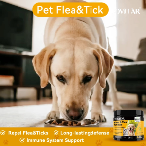 🔥TOVITAR® Flea and Tick Defense Chewable Supplement for Dogs and Cats – 150 chews Veterinarian-Recommended Formula for Natural Protection