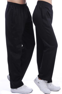 กางเกงกีฬาสีดำ ทรงหลวม สำหรับทั้งชายและหญิง กางเกงขายาวลำลอง กางเกงวิ่ง กางเกงกีฬา ผ้าฝ้าย ระบายเหงื่อ แห้งเร็ว กางเกงขายาวสำหรับทั้งชายและหญิง
