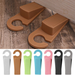 Safety Door Stopper Reusable Shock Absorbent Block Silicone Wedge Jam Holder Home Office Door Anti-collision Pad