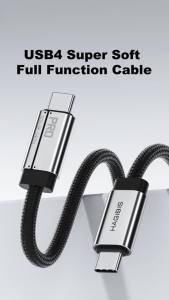 Cáp USB C To USB C Hagibis Sạc Nhanh 80Gbps 240W Dây Siêu Mềm Hỗ Trợ Thunderbolt 4/5 iPhone 17 Laptop Đầy Đủ Chức Năng USB4