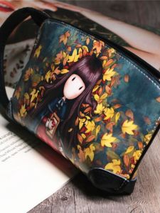 Adorable Cartoon Printed Clutch Bag Mini Size Mobile Phone Bag Soft Handbag Korean Style Fashionable Compact Wallet Purse