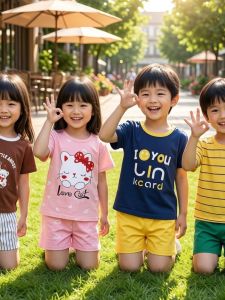 Cotton Cartoon Printed 2-piece Short-sleeved Tee for Toddlers