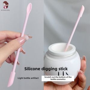Silicone Long Handle Cream Spoon Cosmetic Makeup Product Skin Care Cream Scraper Body Lotion Face Cream Empty Bottle Foundation