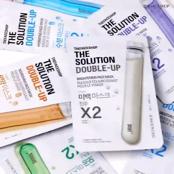 The Face Shop Solution Double Up Facial Mask Sheet Mask Korean Masker Muka Korea Hydrating Mask 20g