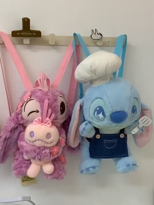 Balo nhồi bông hoạt hình stitch phối kính ôm gấu