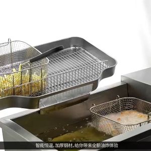 หม้อทอดไฟฟ้า 25 ลิตร 4000W ควบคุมอุณหภูมิได้ พร้อมตะกร้าสแตนเลสและวาล์วเปลี่ยนน้ำมัน