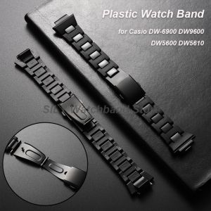 for Casio DW6900/DW9600/GW-M5610/DW5600 PVC Watch Band Plastic Men Strap 16mm Sport Bracelets Light Weight Wristbelt Accessories