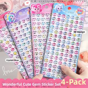QIFUXING | Crystal Diamond Heart Decorative Reward Stickers