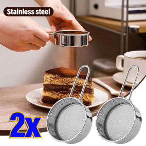 Yespery 2 cái rây inox rây bột Matcha ca cao đường đồ sàng bột màng mịn rây lọc rây bột cầm tay