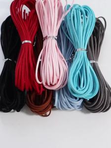 10cords 95cm 2.5mm Flat Korean Velvet Thread Faux Suede Leather Cord Rope Thread to Make Braided Bracelet Necklace Accessories