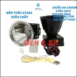 Đèn pin siêu sáng Thái Lan ST 381 đèn đội đầu chiếu xa 1000m chóa 10cm