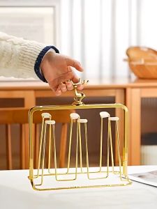 BOSSLU Tempat Gelas Gantung Bahan besi Pengering Gelas / Rak Gelas Gantungan Bergaya Mewah