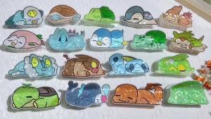 Bandai | Pokemon Squirtle Acrylic Kẹp Tóc Dễ Thương Tươi Mới Nhiều Phong Cách Khác Nhau Đạo Cụ Cosplay Để Trang Trí Đầu Thích Hợp Cho Mọi Lứa Tuổi