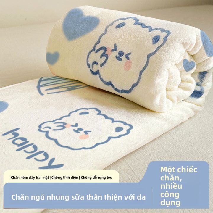 Chăn Velvet Sữa 2 Lớp Chống Tĩnh Điện Phong Cách Ins cho Ngủ Trưa Văn ...