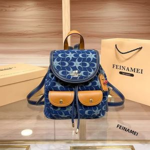Ba Lô Vải Bố Denim Cổ Điển Dành Cho Nữ Dung Tích Lớn Thời Trang Sang Trọng Thích Hợp Đi Làm Khóa Kéo Họa Tiết Hình Học Chất Liệu Mềm Mại