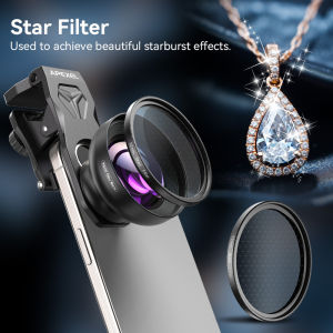 apexel | APEXEL 100mm Ultra Macro Lens HD Micro Phone Camera Lenses with LED Light & Filters for iPhone Samsung Phones Macro Photograph