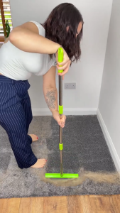 Pet Hair Remover Soft Push Rubber Broom Bristles Carpet Sweeper with Squeegee Lint Remover Broom Cat Fur Remover 去毛刷 硅胶扫把