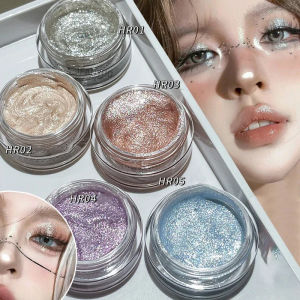 พาเลทสำหรับแต่งหน้าอายแชโดว์แบบเจลสีฟ้าระยับโลหะแวววาว Punk Smoky Black Eyes ไฮไลต์เงาเครื่องสำอางค์สีมุก