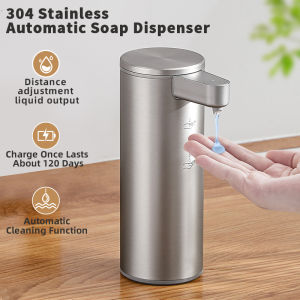 Kitchen Soap Machine Automatic Sensor Out of Hand Sanitizer Smart Electric Body Wash Soap Dispenser 304 Stainless Steel 270ml
