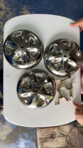 Bajaj RE TVS King Ape City Wheel Cover BS6 Sartaj Stainless Steel - Set of 3pcs.