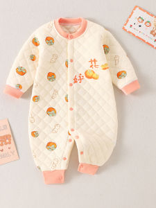 Thickened Cotton Baby Romper Suit Autumn Winter Newborn Clothes Sleeveless Long Sleeves Cute Design Non-Bone Infant Harem Jumpsuit