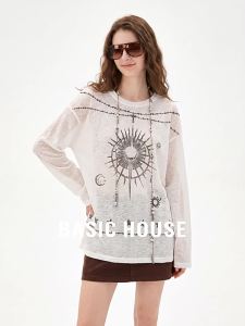 Basic House | Printed Sun-protective Long Sleeve Tee Micro-sheer