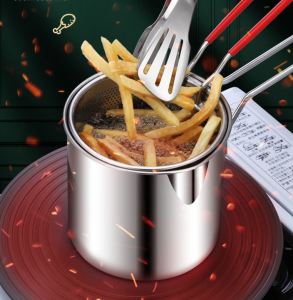 Tall & Small Stainless Steel Tempura Deep Fryer Oden Cooker Fried Chicken French Fries Pot Pan Fry Goreng Pisang 省油油炸锅 Kuali Minyak Masak Oil Saving Pot Japanese Frying Pan Fryer Keluli