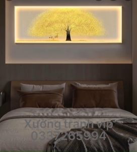 Tranh Điện LED Cao Cấp Chất Liệu Mica Pha Lê Khung Hợp Kim Tranh Treo Phòng Khách Phòng Ngủ Cửa Hàng