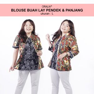 Blouse Big Size Wanita Atasan Batik Lengkap S-M-L-XL-XXL-3L-4L-5L-6L-7L Model Blus Jumbo Kerja Batik / Atasan Batik Kerja Kantor Seragam Bahan Katun Wanita LD 140 / Pakaian Batik Kekinian Formal Terkini Model Terbaru Super Big Wanita