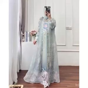 SJM GAMIS PRINCESS IMPORT AZZURA SILKY KOMBI IMPORT ORGANZA PREMIUM QUALITY 4231
