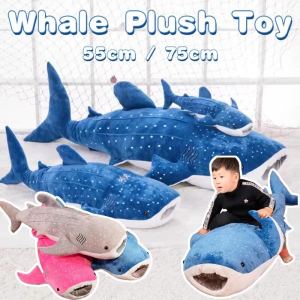 55/75cm Whale Plush Toy Baby Cute Animal Soft Doll Big Shark Doll Stuffed Plush Toy