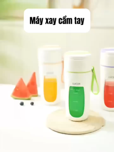 Máy Xay Sinh Tố Cầm Tay Mini Tích Điện JUICER Dung Tích 340ml - Công Xuất 50w Đi kèm 8 lưỡi Dao Nhỏ Gọn Sử Dụng Pin 4000mAh