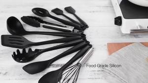 12PCS Silicone Cooking Utensil Set - Heat Resistant Non-Stick Safe Spatula Tongs Whisk Set Dishwasher Safe Mother‘s Day Gift