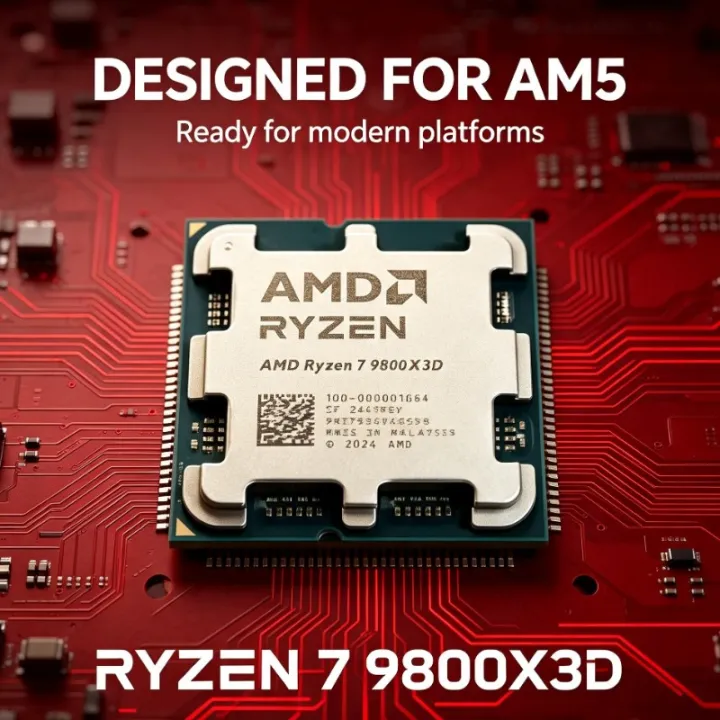 AMD Ryzen CPU Ryzen 7 9800X3D Zen4 Architecture High Performance Desktop Gaming Processor AM5 DDR5 96M Cache No Fan