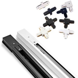 【COD&Ready】Rohstar Aluminum LED Track Light 1M 一L T 十Connector Universal Rail Aluminum Track Light
