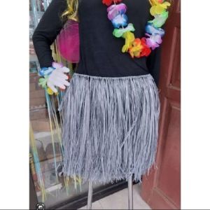 Rok rumbai rafia perlengkapan menari rok hawai ukuran Anak Lingkar Pinggang 65 cm
