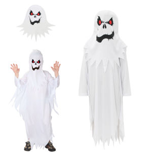 Halloween Boys Girls White Ghost Scary Cosplay Costume for Kid Child Stage Performance Carnival Party Dress Up Suit