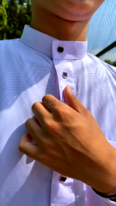 S&D PROJECT Baju Gamis Jubah Muslim Emboss Bahan Wolfis Premium Warna Putih S-XXL Untuk Pria Dewasa Lengan Panjang