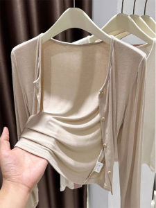 Ice Silk Sun Protection Short Knitted Cardigan