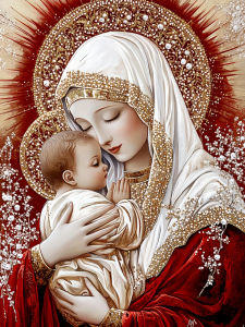 Huacan New Arrivals 2025 Diamond Painting Holy Mother Kids Diamond Mosaic Portrait Religion Animal Complete Kit Craft Kit