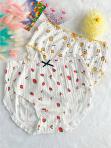 พลัสไซส์ ผู้หญิง ชุดชั้นใน Pure ผ้าฝ้าย Mid เอว กางเกงใน ระบายอากาศได้ดี Modal แบบบาง No Trace น่ารัก สามเหลี่ยม กางเกง ใส่สบาย ฤดูใบไม้ผลิ