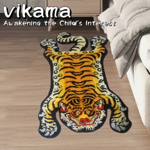 VIKAMA Bionic Tiger Decorative Rug - Unique Shaped Floor Mats for Living Room and Bedroom Decoration