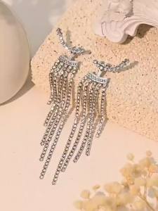 Ladies Fashion Geometric Round Necklace Earrings Jewelry Set Suitable for Wedding Party Festival Gifts